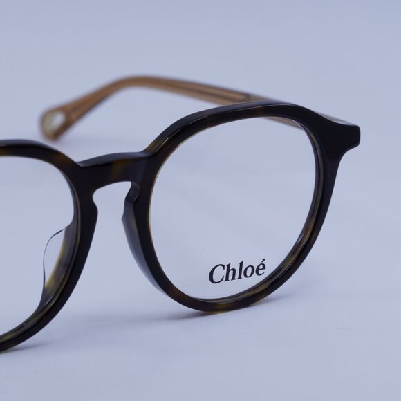 Chloe CH0012OA 004 Eyeglasses Havana/Brown 50mm Round Frame - Picture 2 of 11
